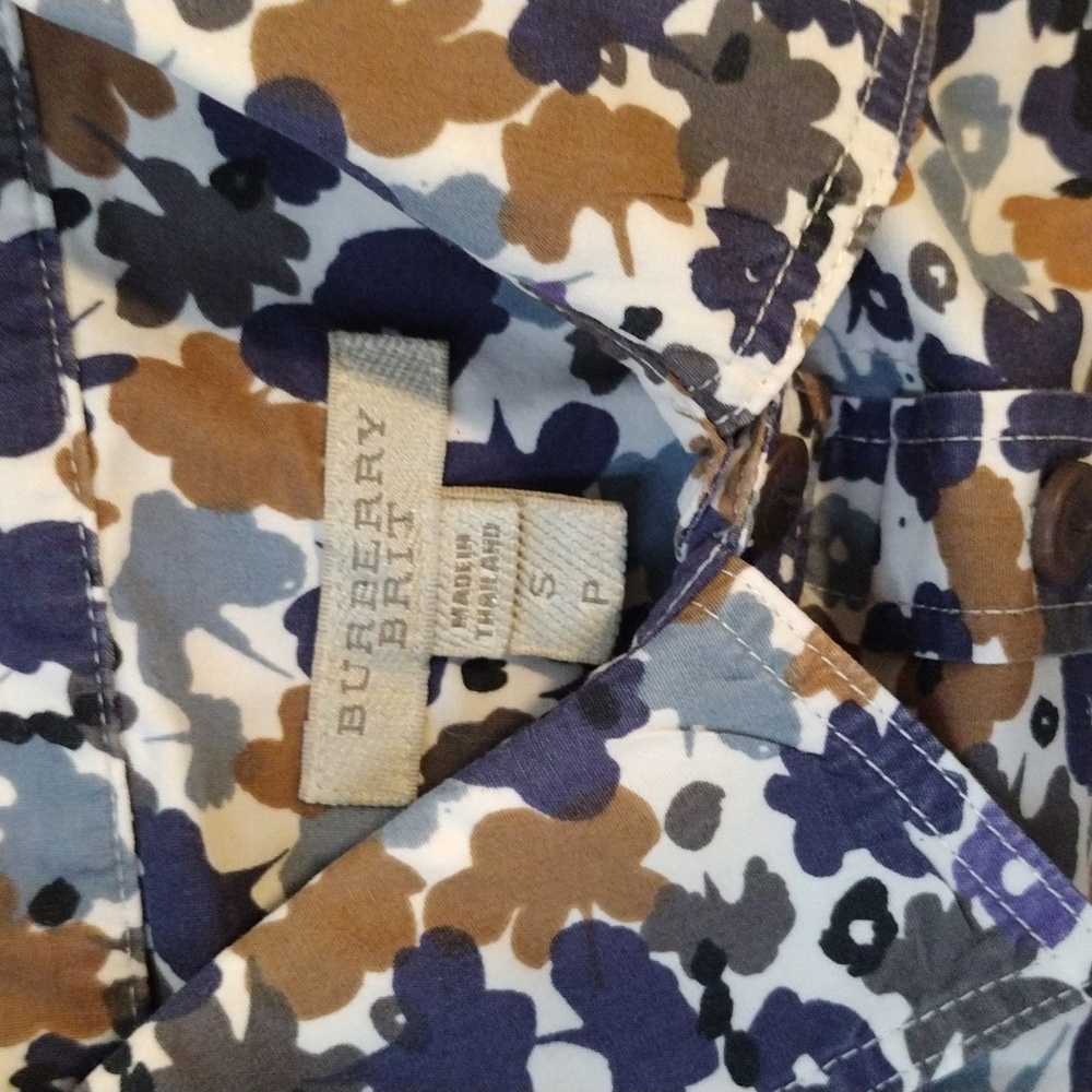 Burberry Brit Women's Blue and Brown Floral Patterned Shirt - Picture 2 of 5
